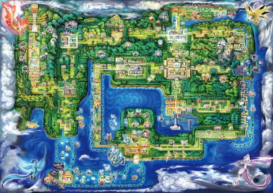 map artwork from Pokémon