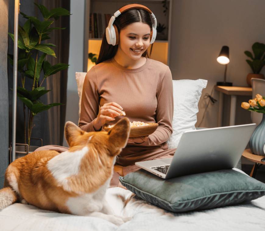 Woman on a laptop to represent just one of many different consumer segments defined by SearchSignals